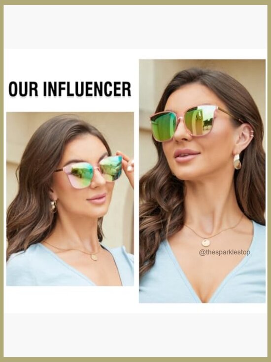 Oversized Polarized Sunglasses, Retro Square Mirrored Shades, Lightweight UV400 main image 7
